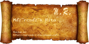 Márcsák Rita névjegykártya
